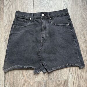 Madewell Black Denim raw edge  Skirt